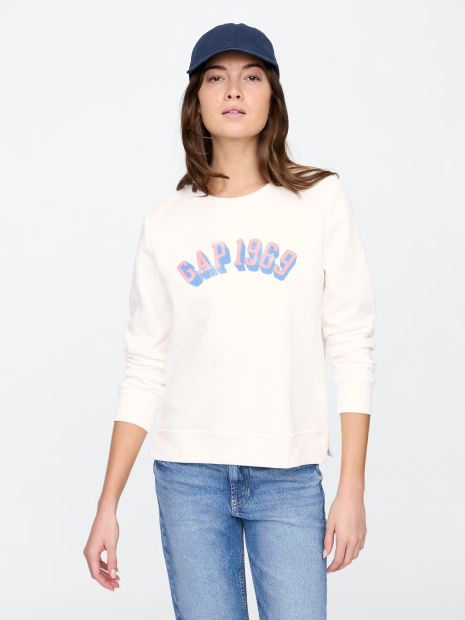 Свитшот женский GAP с логотипом 1159834256 (Белый M)