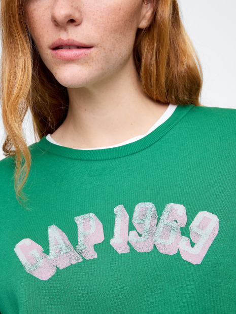 Свитшот женский GAP флис 1159835080 (Зеленый XL)