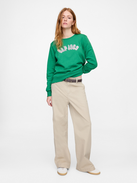 Свитшот женский GAP флис 1159835080 (Зеленый XL)