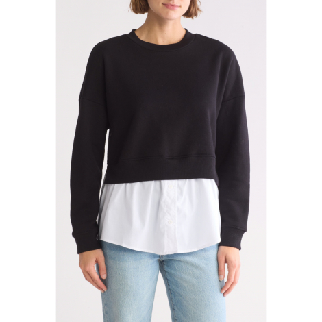 Стильный свитшот Calvin Klein флис 1159835457 (Черный L)