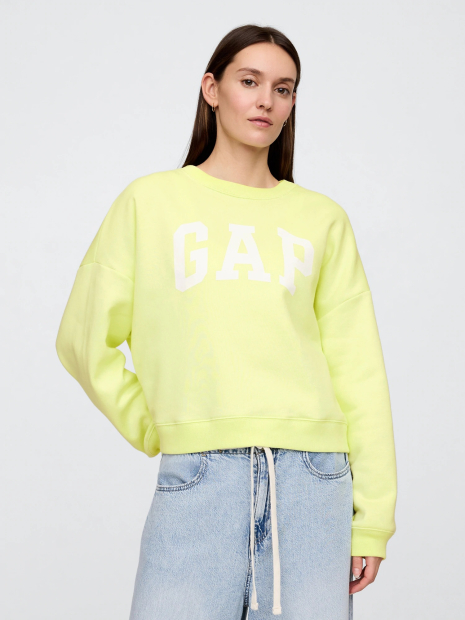 Свитшот женский на флисе GAP с логотипом 1159836276 (Желтый L)