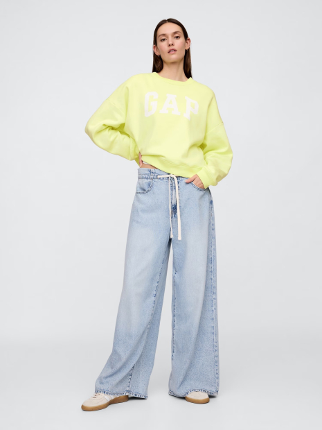 Свитшот женский на флисе GAP с логотипом 1159836276 (Желтый L)