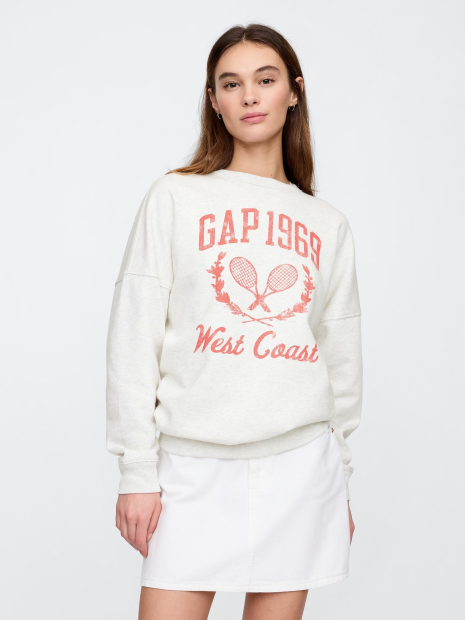 Світшот жіночий на флісі GAP з принтом 1159836633 (Сірий XXL)