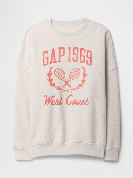 Світшот жіночий на флісі GAP з принтом 1159836633 (Сірий XXL)