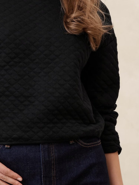 Женский стеганый свитшот Banana Republic 1159836532 (Черный XS)