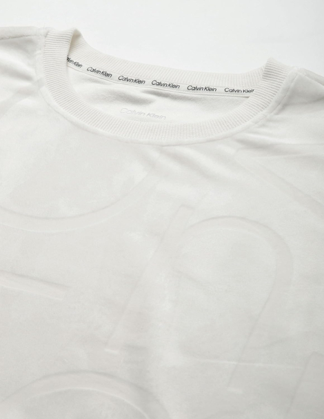 Велюровый свитшот Calvin Klein с логотипом 1159837802 (Молочный XS)
