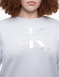 Женский укороченный мягкий свитшот Calvin Klein на флисе 1159769516 (Голубой, 2X)