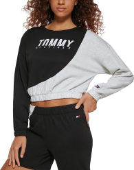 Женский укороченный свитшот Tommy Hilfiger кофта 1159783355 (Черный/Серый, XL)