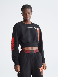 Женский укороченный мягкий свитшот Calvin Klein 1159785668 (Черный, L)