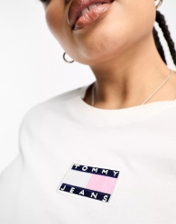 Женский укороченный свитшот Tommy Hilfiger с логотипом 1159794868 (Белый, XXL)