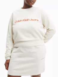 Женский укороченный свитшот Calvin Klein с логотипом 1159809160 (Бежевый, 4XL)