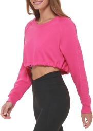 Женский укороченный свитшот DKNY на флисе 1159809175 (Розовый, M)