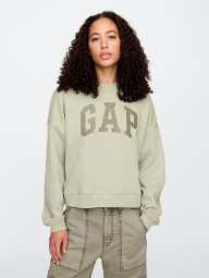 Свитшот женский на флисе GAP с логотипом 1159835684 (Зеленый S)