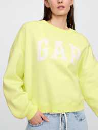 Свитшот женский на флисе GAP с логотипом 1159836276 (Желтый L)