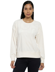 Велюровый свитшот Calvin Klein с логотипом 1159837802 (Молочный XS)