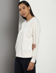 Велюровый свитшот Calvin Klein с логотипом 1159837802 (Молочный XS)