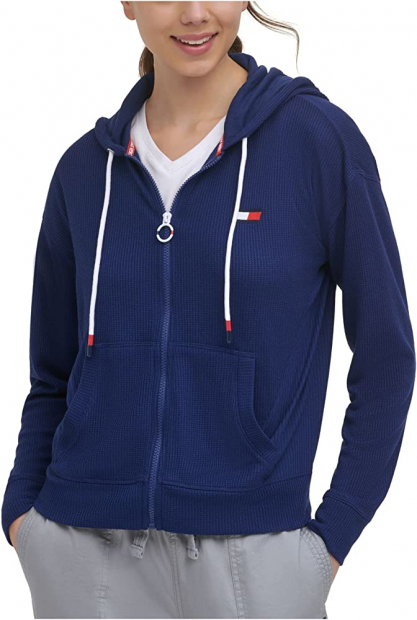 Женская толстовка из вафельного трикотажа Tommy Hilfiger 1159766569 (Синий, L)