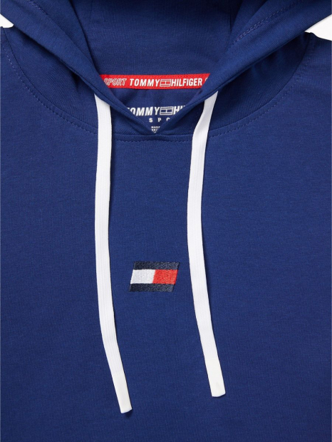 Женское худи с коротким рукавом Tommy Hilfiger футболка с капюшоном 1159766677 (Синий, XS)
