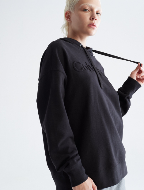 Жіноче худі Calvin Klein толстовка з логотипом оригінал 1159774761 (Чорний, XL)