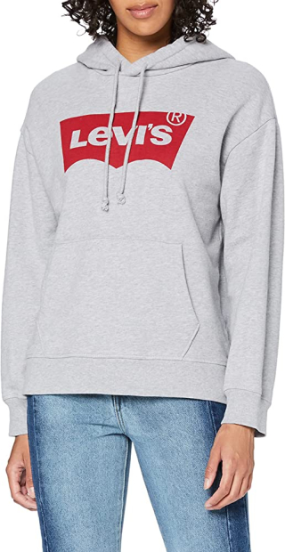 Женское худи Levi's с логотипом 1159777896 (Серый, S)