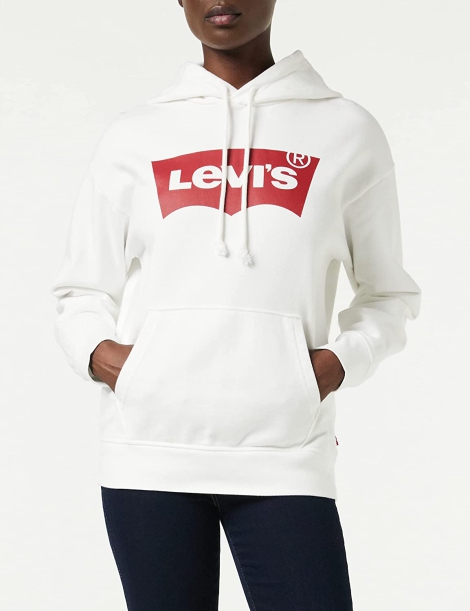 Женское худи Levi's с логотипом 1159777945 (Белый, XS)