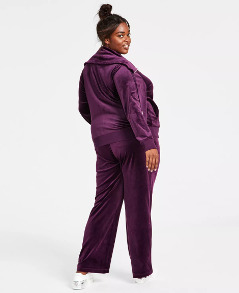 Женская велюровая толстовка Calvin Klein на молнии 1159777974 (Фиолетовый, 2X)