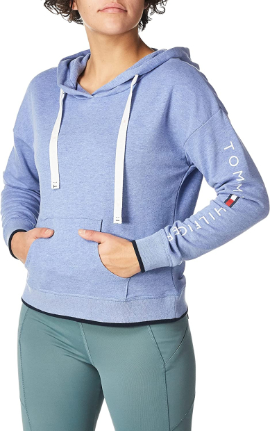 Женское легкое худи Tommy Hilfiger с капюшоном 1159779151 (Синий, XL)