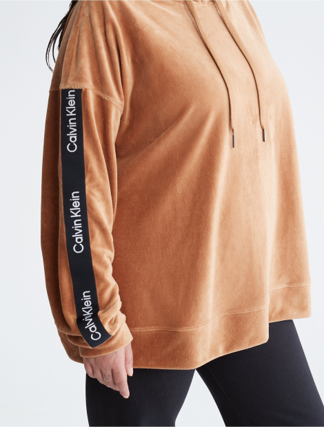 Женское вельветовое худи Calvin Klein с капюшоном 1159782544 (Коричневый, 3X)