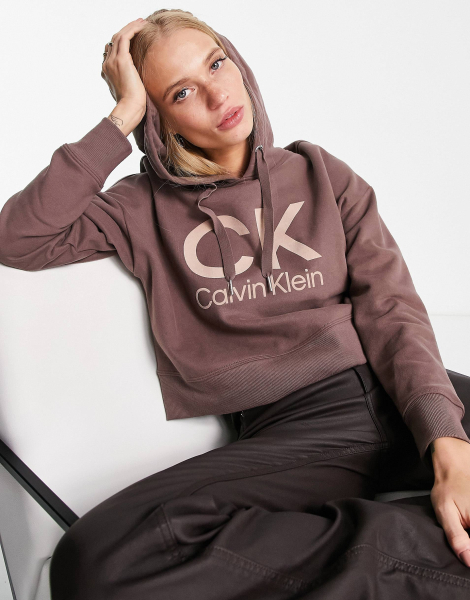 Жіноче худі Calvin Klein толстовка з капюшоном оригінал 1159782272 (Коричневий, L)