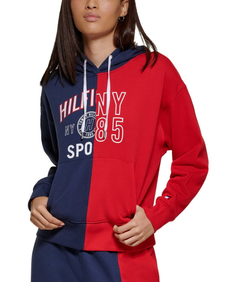 Женское худи Tommy Hilfiger с логотипом 1159782624 (Красный/Синий, XL)