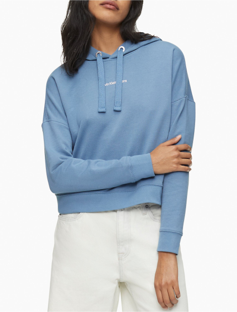 Жіноче худі Calvin Klein толстовка з капюшоном оригінал 1159782788 (Білий/синій, L)
