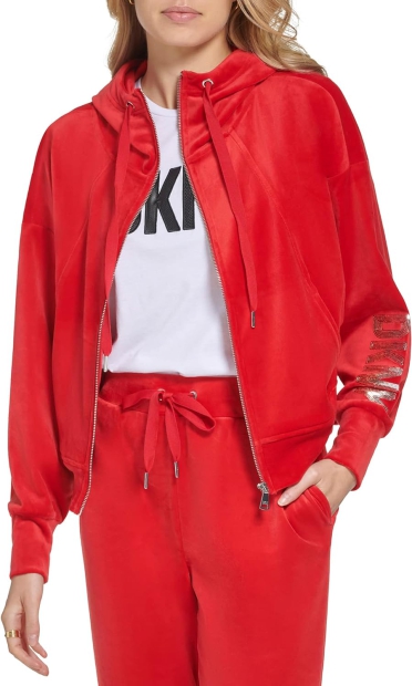 Толстовка жіноча велюрова DKNY на блискавці 1159807268 (червоний, S)
