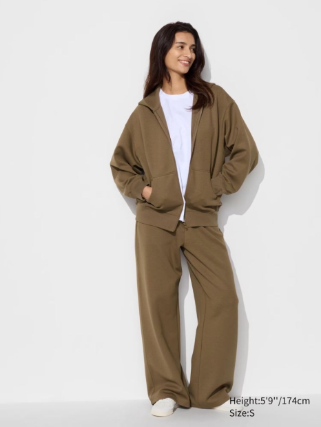 Толстовка флісова на блискавці UNIQLO з капюшоном 1159822042 (Коричневий S)