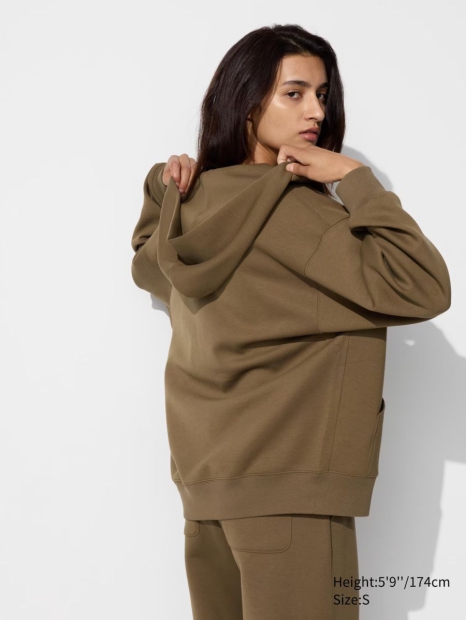 Толстовка флісова на блискавці UNIQLO з капюшоном 1159822042 (Коричневий S)