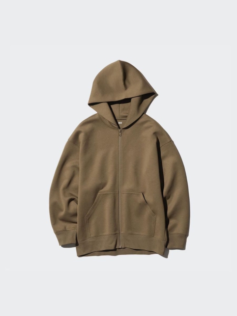 Толстовка флісова на блискавці UNIQLO з капюшоном 1159822042 (Коричневий S)