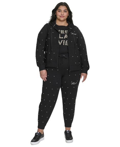 Женская толстовка Karl Lagerfeld Paris с бусинками 1159831899 (Черный 1X)