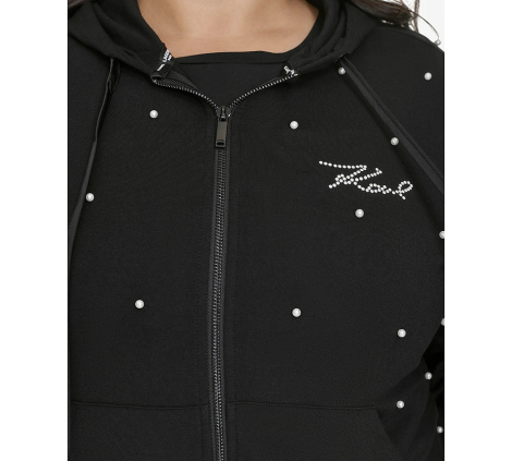 Женская толстовка Karl Lagerfeld Paris с бусинками 1159831899 (Черный 1X)