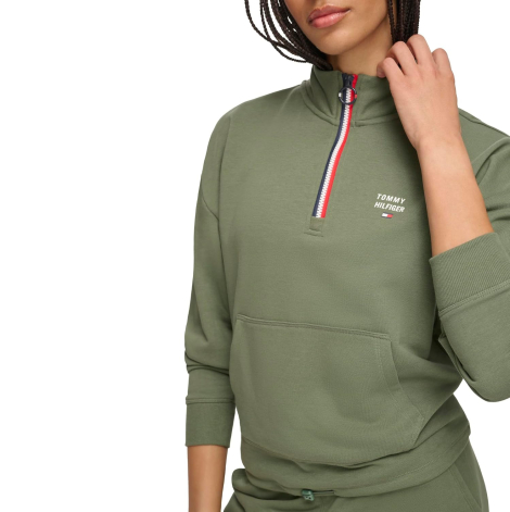 Женская толстовка Tommy Hilfiger с полумолнией 1159833931 (Зеленый XS)