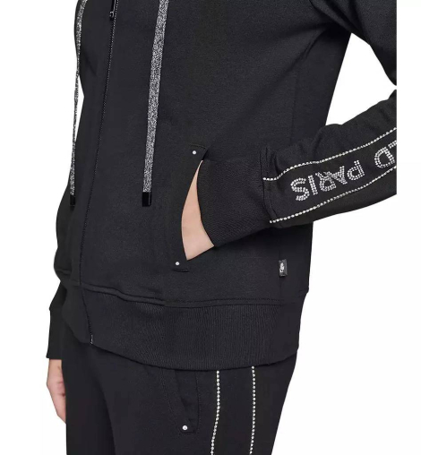 Женская толстовка Karl Lagerfeld Paris со стразами 1159834571 (Черный S)