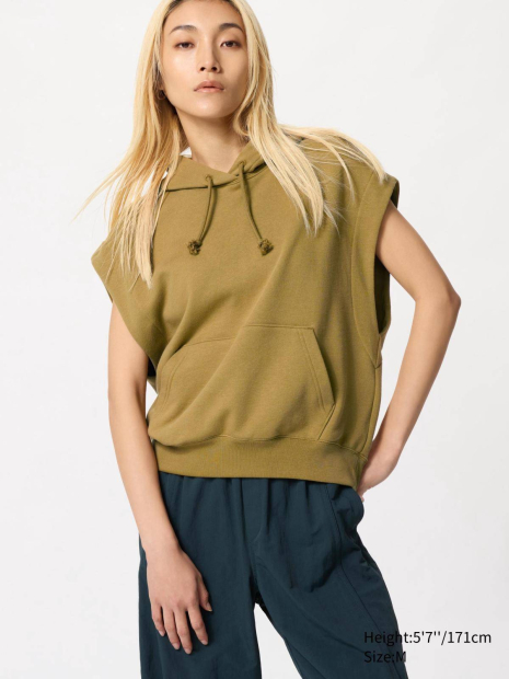 Толстовка без рукавов UNIQLO с капюшоном 1159834734 (Коричневый XL)