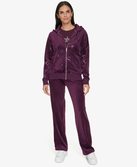 Женская велюровая толстовка Calvin Klein с пайетками 1159834787 (Бордовый S)