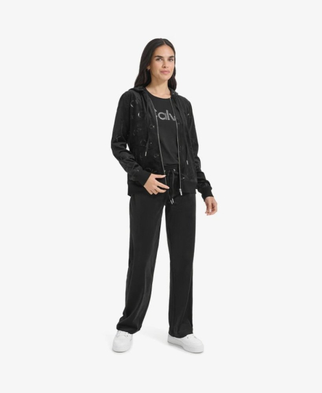 Женская велюровая толстовка Calvin Klein с пайетками 1159834818 (Черный S)