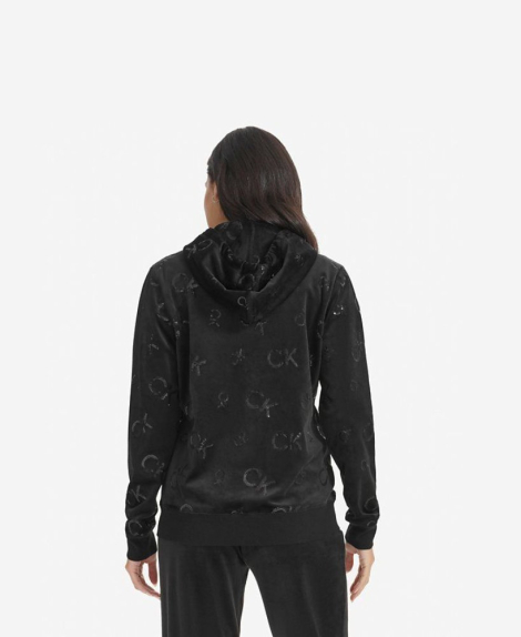 Женская велюровая толстовка Calvin Klein с пайетками 1159834818 (Черный S)