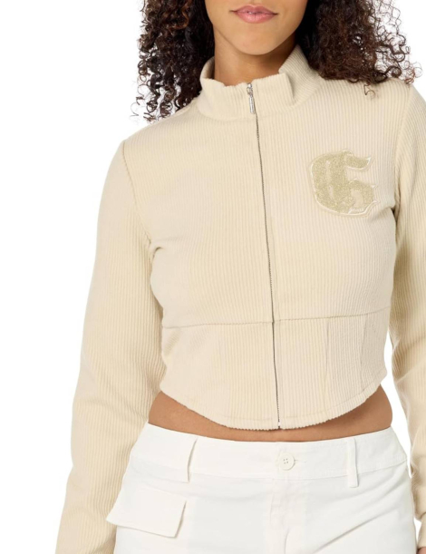 Толстовка жіноча Guess кофта на блискавці 1159836220 (Бежевий S)