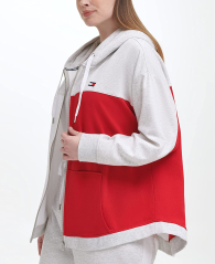 Женская толстовка Tommy Hilfiger кофта на молнии 1159770584 (Серый/Красный/Белый, 1X)