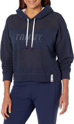 Женское сетчатое худи Tommy Hilfiger с капюшоном 1159779213 (Синий, XL)