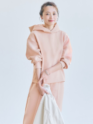 Женское стильное худи UNIQLO с капюшоном 1159783925 (Розовый, S)
