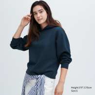 Женское худи UNIQLO с капюшоном 1159786587 (Синий, S)