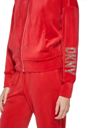 Женская велюровая толстовка DKNY на молнии 1159807268 (Красный, S)