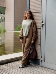 Толстовка флісова на блискавці UNIQLO з капюшоном 1159822042 (Коричневий S)